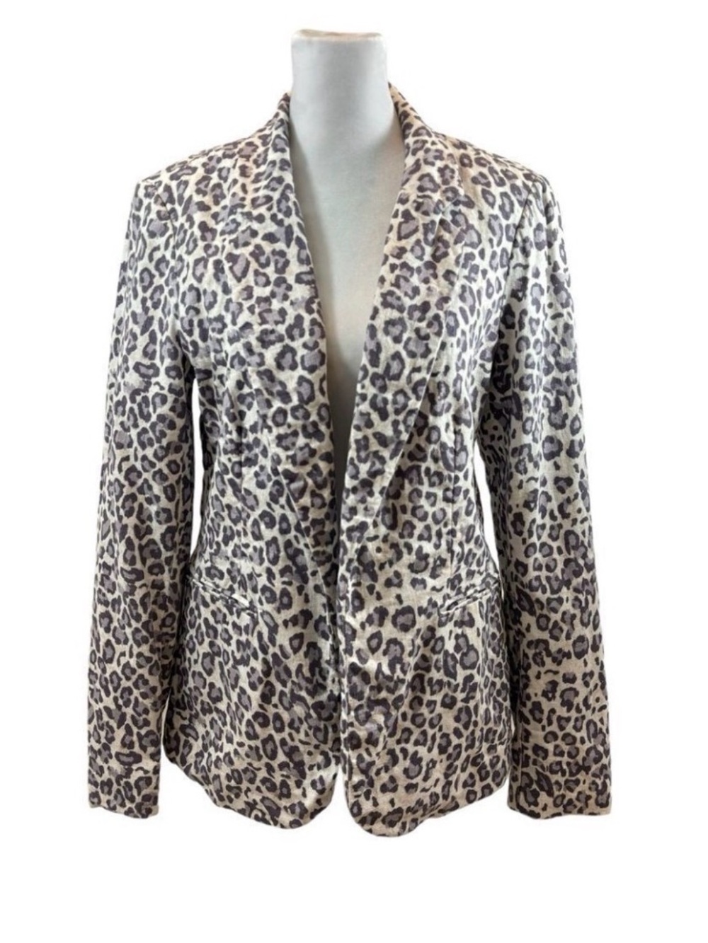 Rachel Zoe Leopard Print Blazer Jacket Women’s Medium Animal Print Career Chic